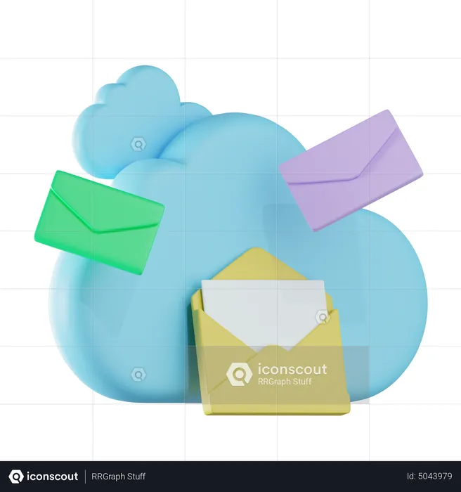 Cloud Message  3D Icon