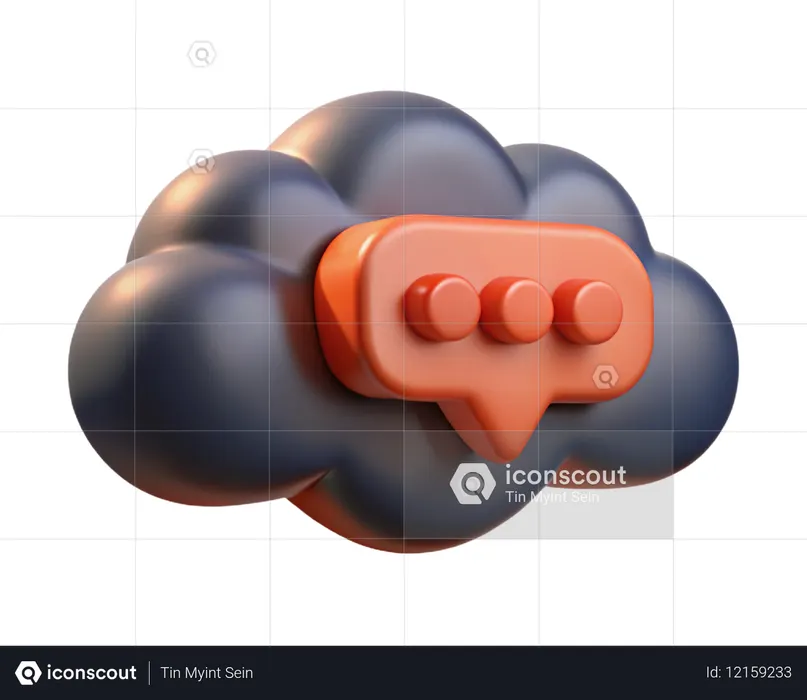 Cloud Message  3D Icon