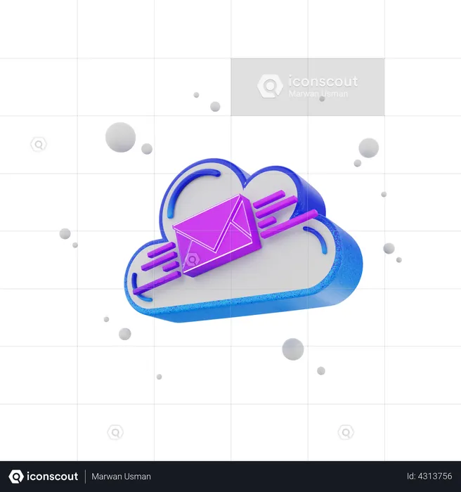 Cloud Message  3D Illustration