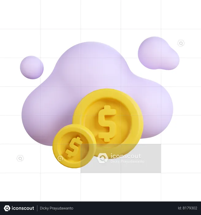 Cloud money  3D Icon