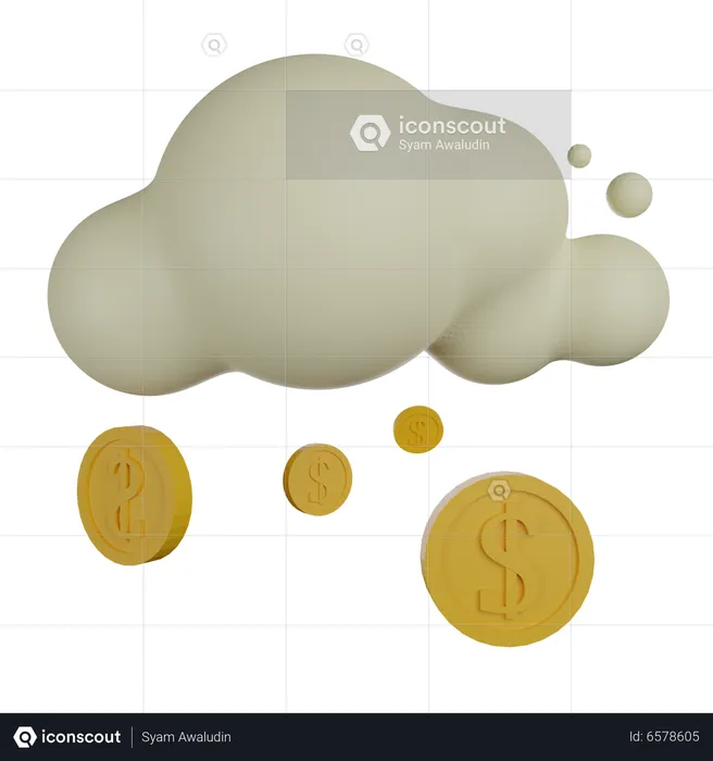 Cloud Money  3D Icon