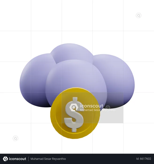 Cloud Money  3D Icon