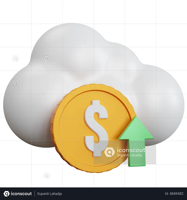 Cloud Money Increase  3D Icon