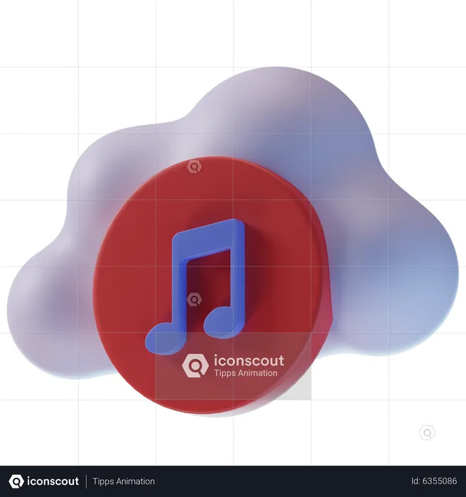 Cloud Music  3D Icon