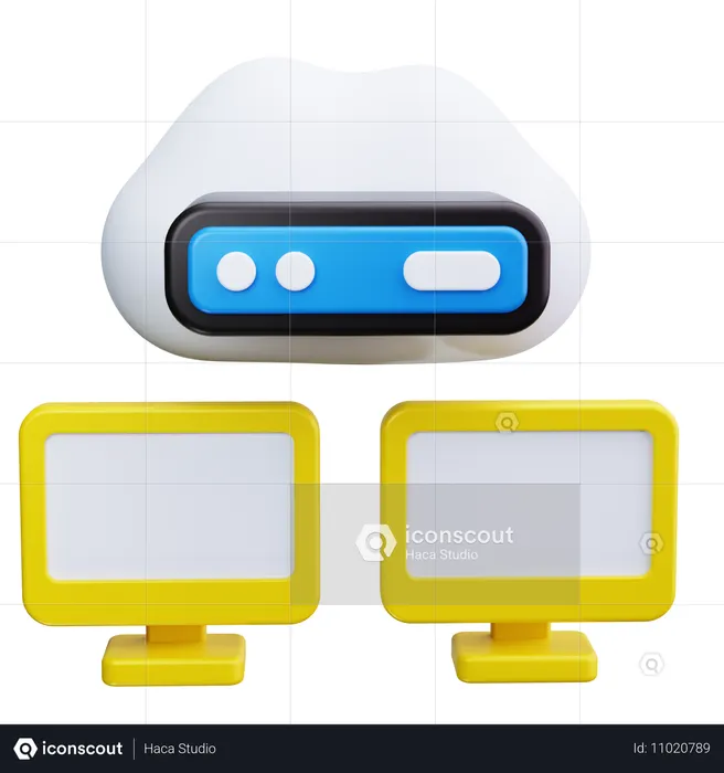 Cloud Network  3D Icon
