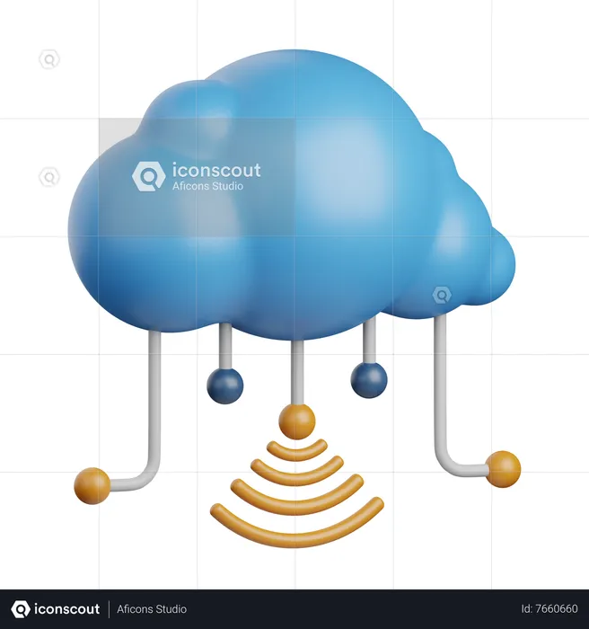 Cloud Network  3D Icon