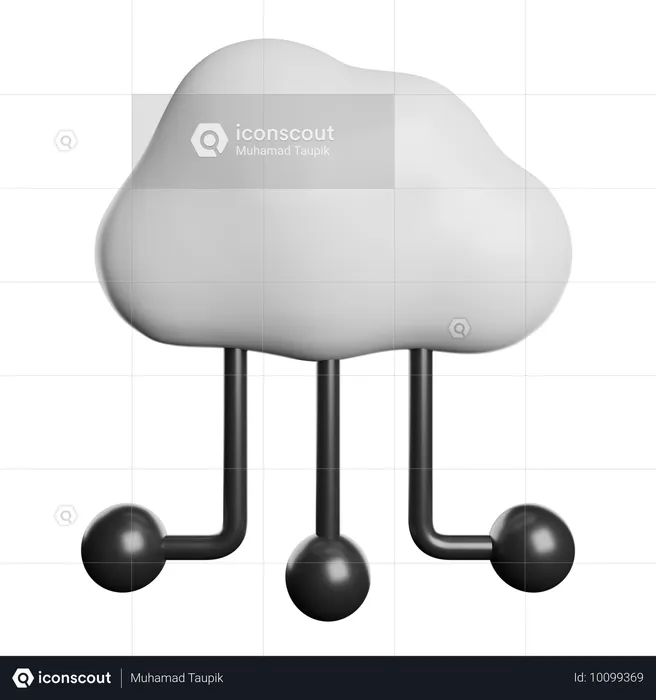 Cloud Network  3D Icon