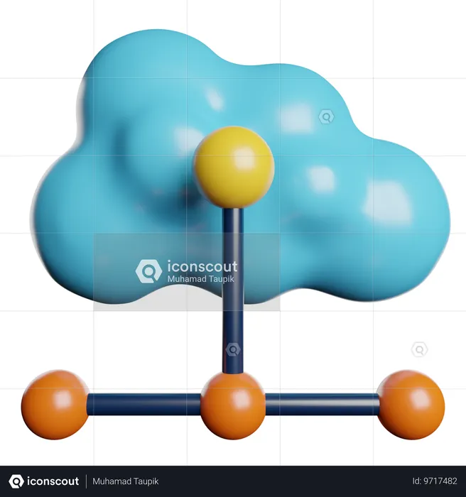 Cloud Network  3D Icon