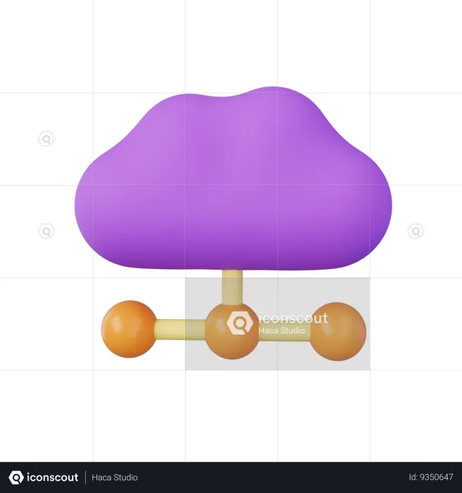 Cloud Network  3D Icon