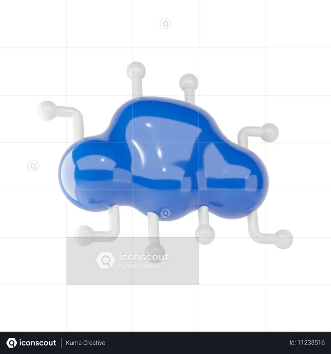 Cloud Network  3D Icon