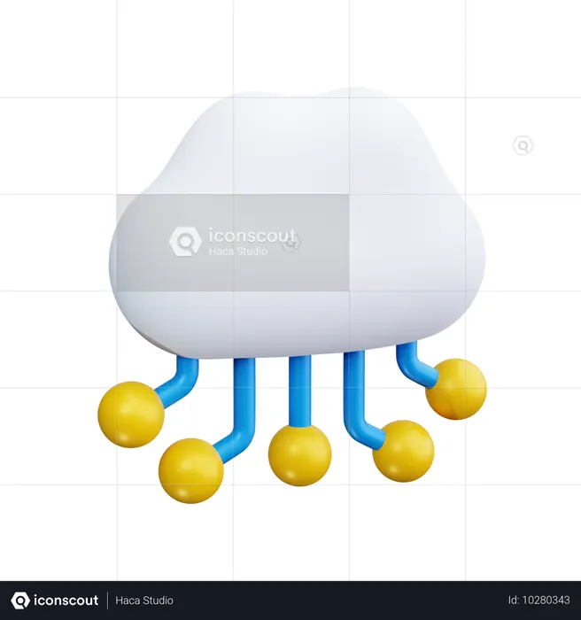 Cloud Network  3D Icon