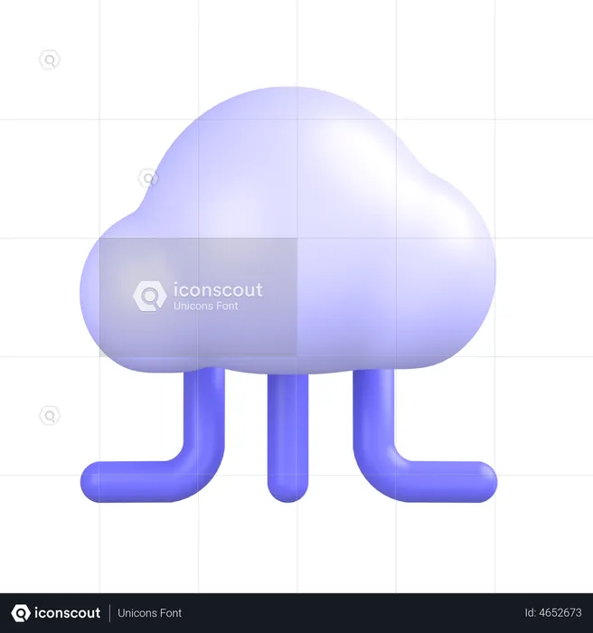 Cloud Network  3D Icon