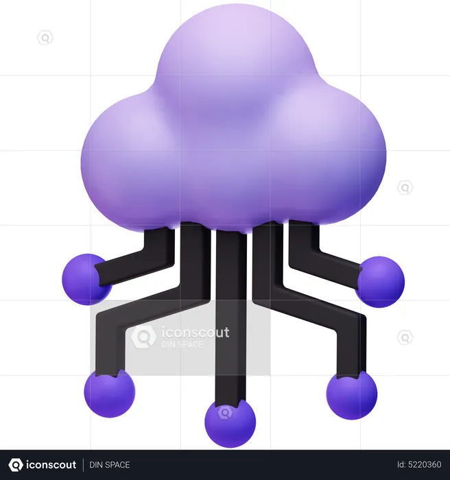 Cloud Network  3D Icon