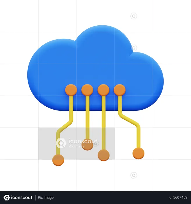 Cloud Network  3D Icon