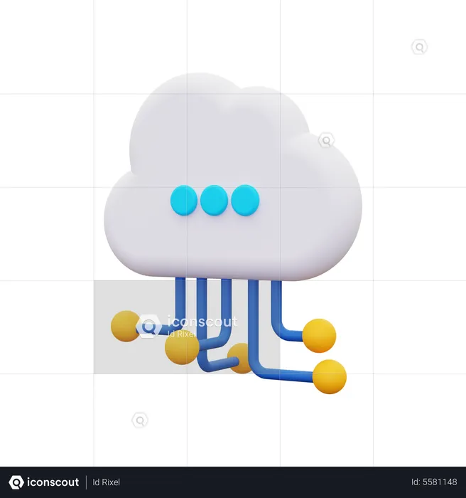 Cloud network  3D Icon
