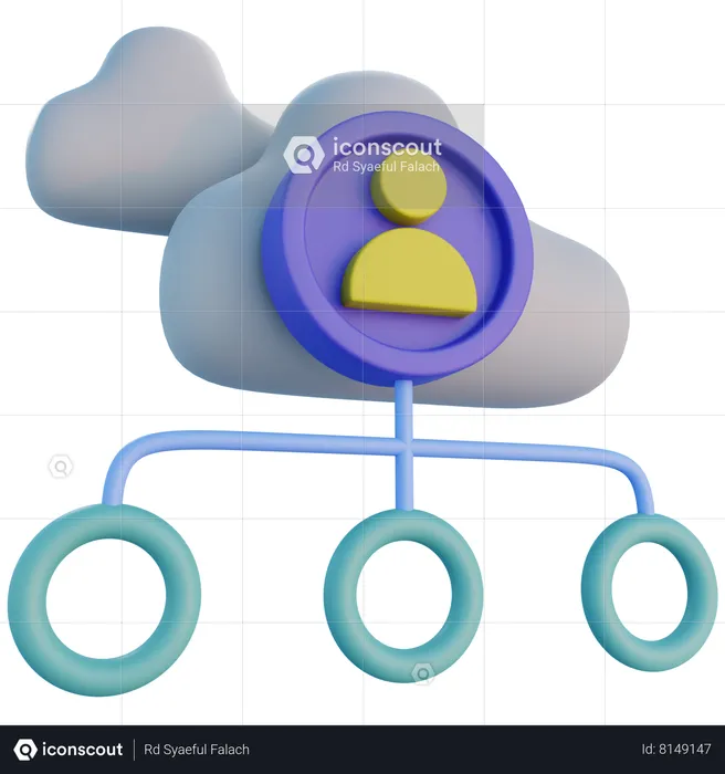 Cloud Outsource Management  3D Icon