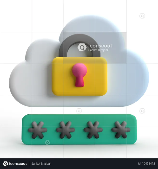 Cloud Password  3D Icon