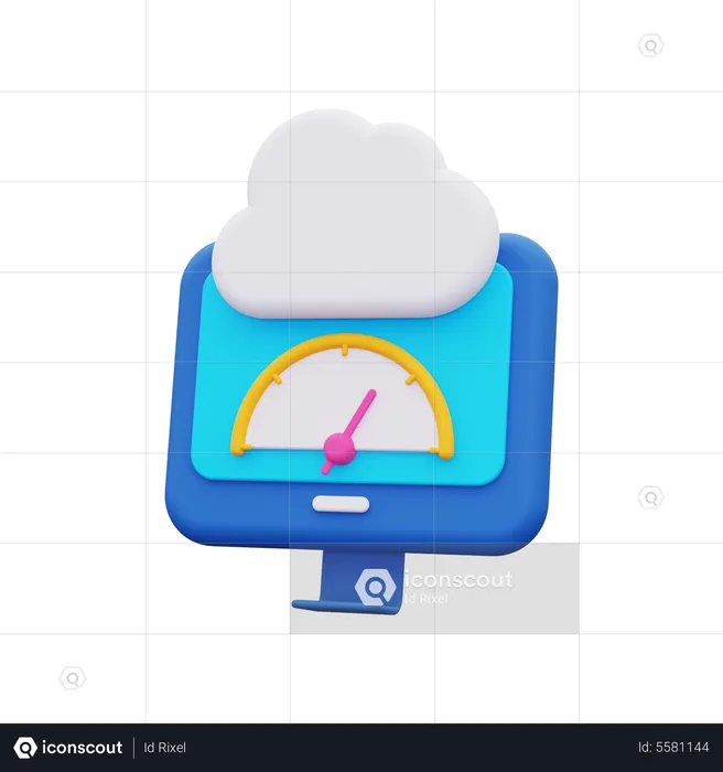 Cloud performance testing  3D Icon