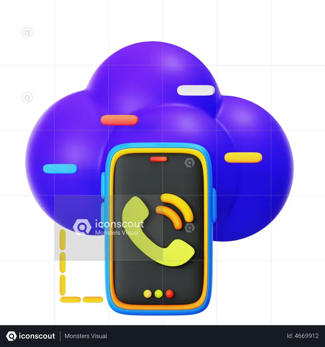 Cloud Phone Call  3D Illustration