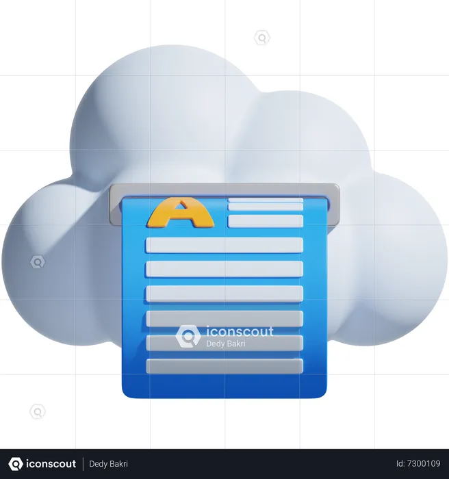 Cloud Printing  3D Icon