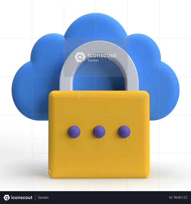 Cloud Privacy  3D Icon