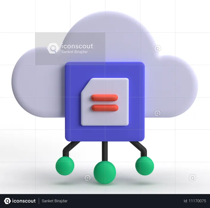 Cloud Processing  3D Icon