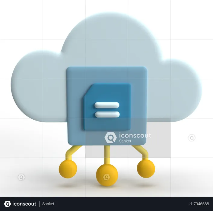 Cloud Processing  3D Icon