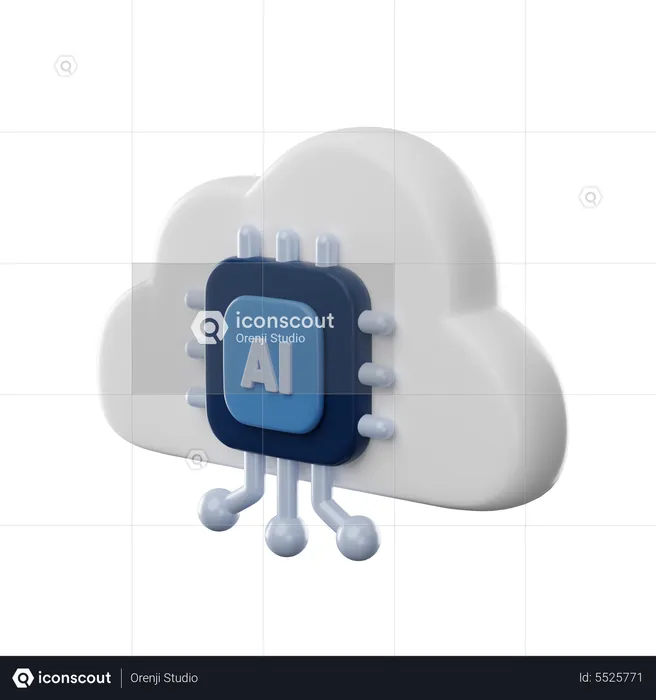 Cloud processor  3D Icon