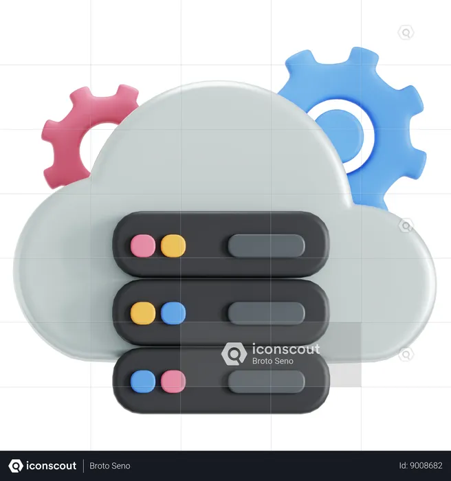 Cloud programming  3D Icon