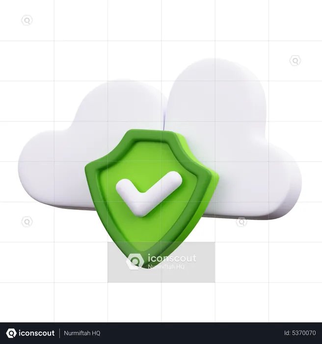 Cloud Protection  3D Icon