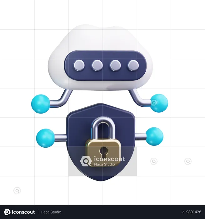 Cloud protection  3D Icon