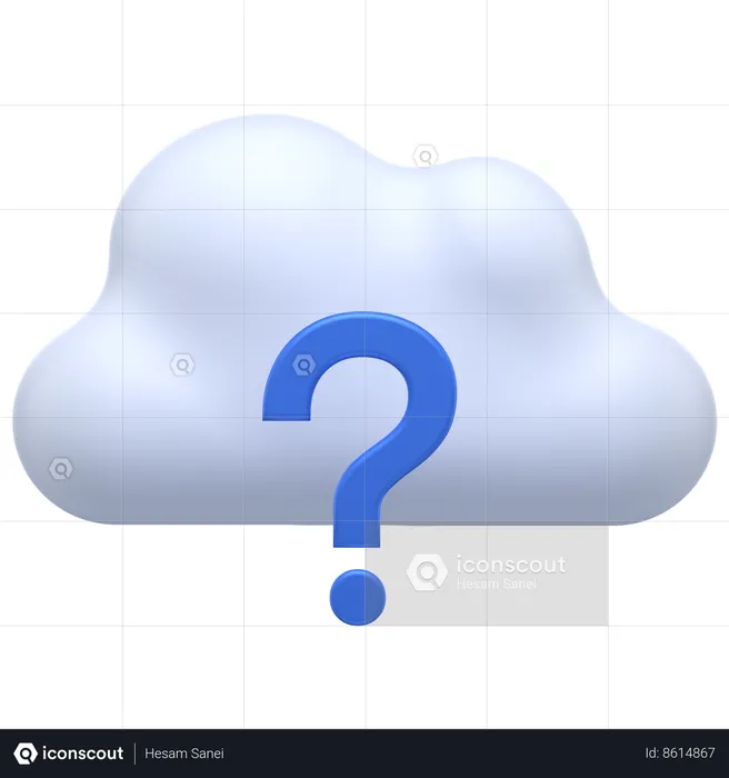 Cloud Question  3D Icon