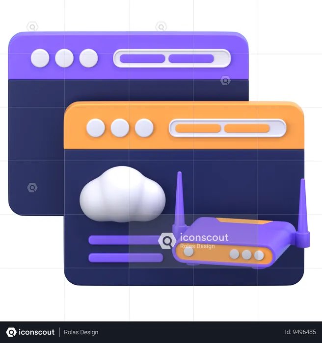 Cloud Router  3D Icon