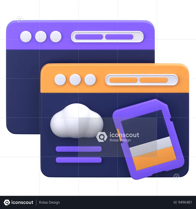 Cloud Sd Card  3D Icon