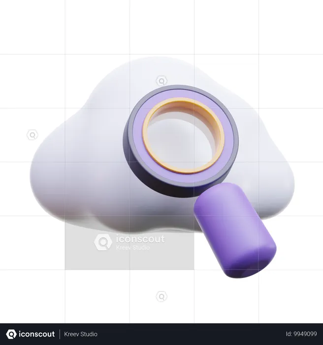 Cloud Search  3D Icon