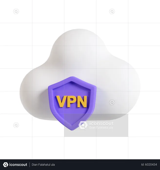 Cloud Secure Vpn  3D Icon