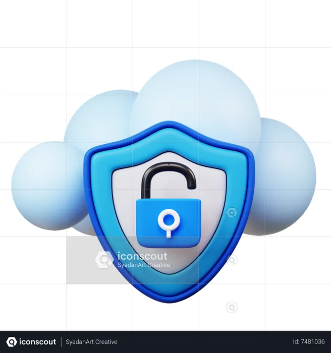 Sécurité du cloud  3D Icon