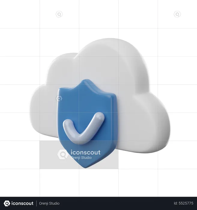 Cloud Security  3D Icon