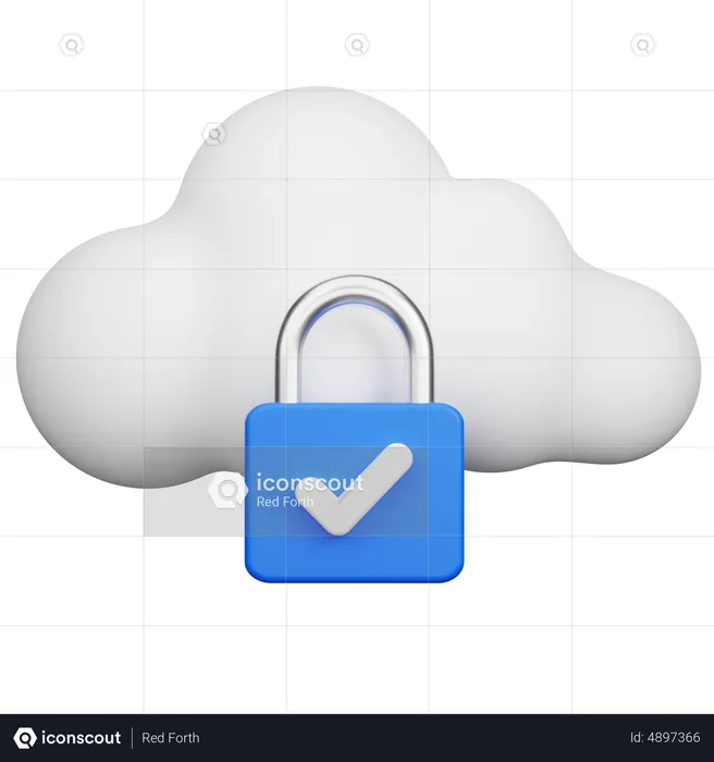 Cloud Security  3D Icon