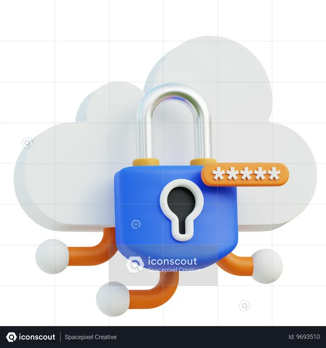 Cloud Security  3D Icon