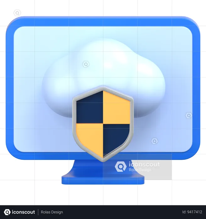 Cloud security  3D Icon