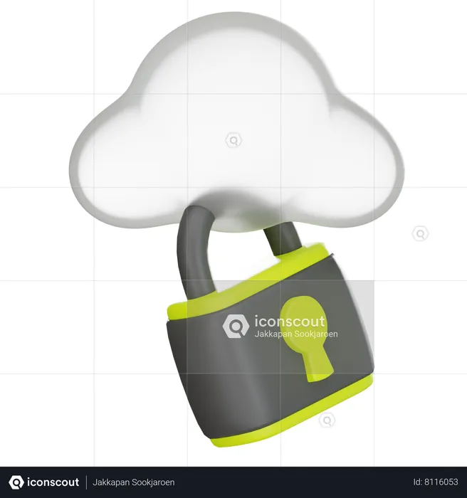 Cloud Security  3D Icon