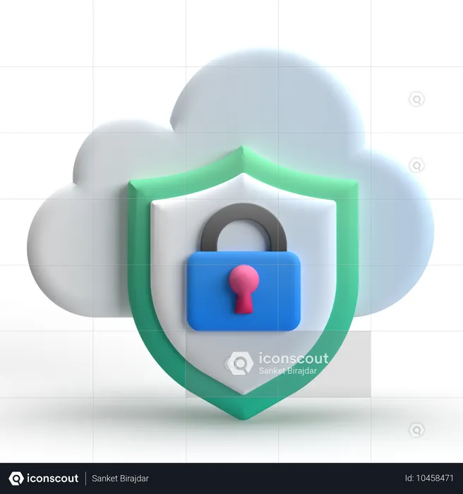 Cloud Security  3D Icon