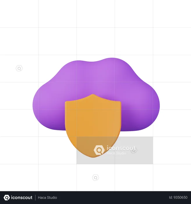 Cloud Security  3D Icon