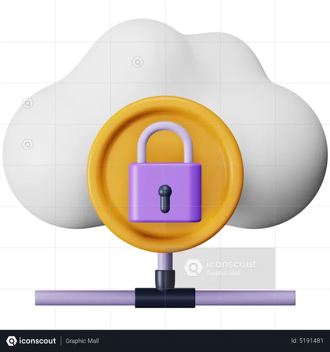 Cloud Security  3D Icon