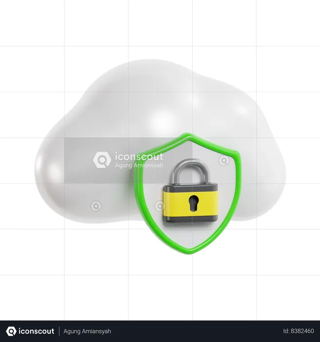 Cloud Security  3D Icon