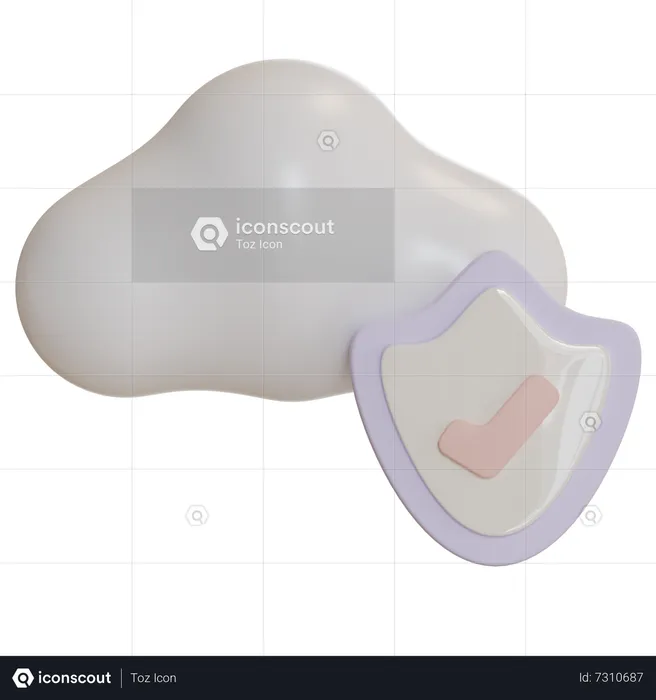 Cloud Security  3D Icon