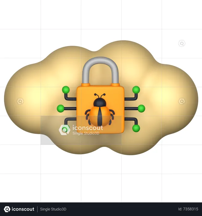 Cloud Security  3D Icon