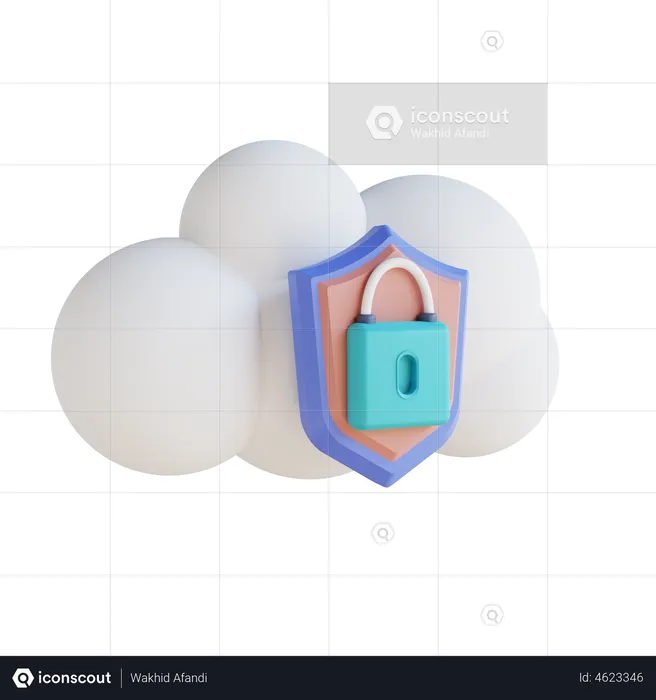 Cloud Security  3D Illustration