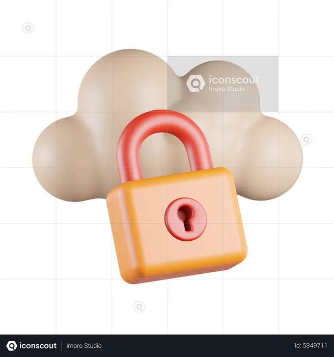 Cloud Security Data  3D Icon